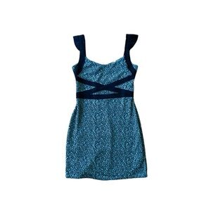 Free People Blue & Black Strappy Mini Dress - Size S
